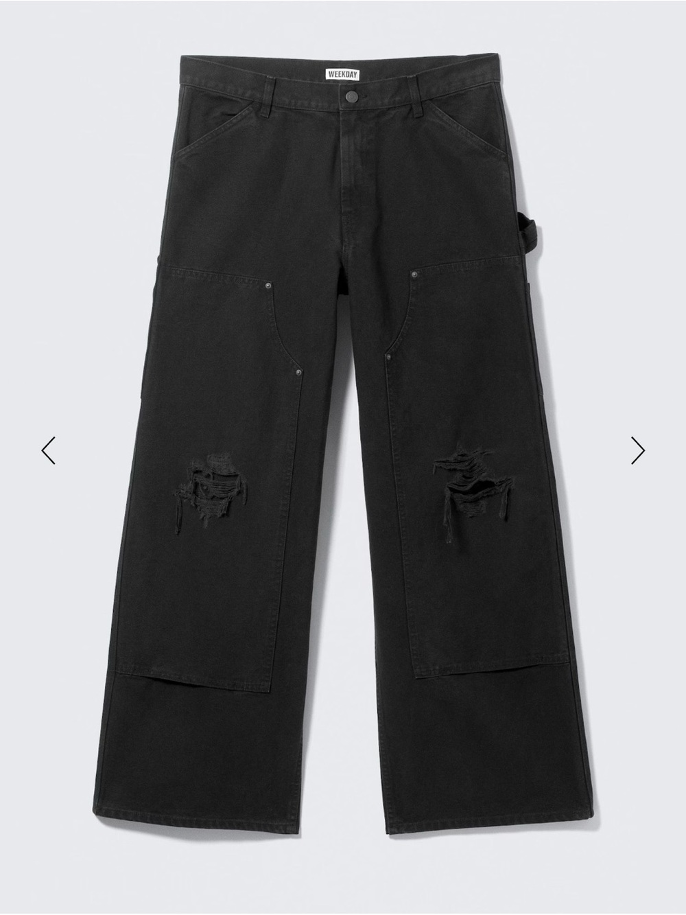Weekday LOW RISE LOOSE FIT WORKWEAR TROUSERS Black 52